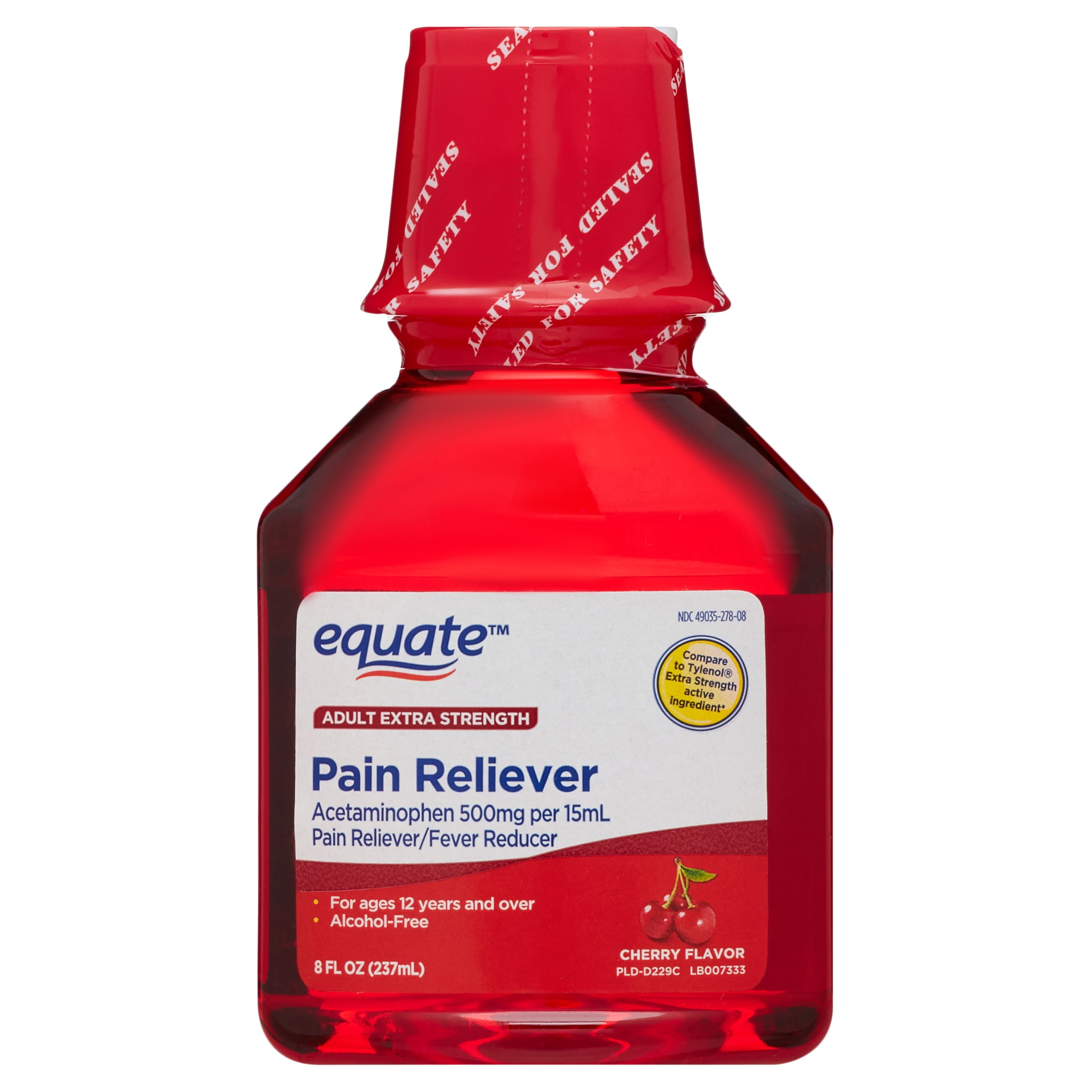 Equate Extra Strength Acetaminophen Pain Relief Liquid, Cherry Flavor, 500 mg, 8 fl oz