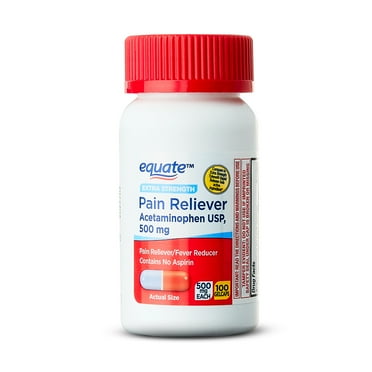 Equate Extra Strength Acetaminophen Pain Reliever Gelcaps, 500mg, 100 Count