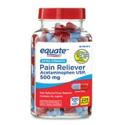 Equate Extra Strength Acetaminophen 500mg Gelcaps, Pain Reliever and Fever Reducer, 225 Count