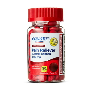 Equate Extra Strength Pain Reliever Acetaminophen Caplets, 500mg, Pain Reliever/Fever Reducer, 100 Count, Compare to Tylenol® Extra Strength Active Ingredient