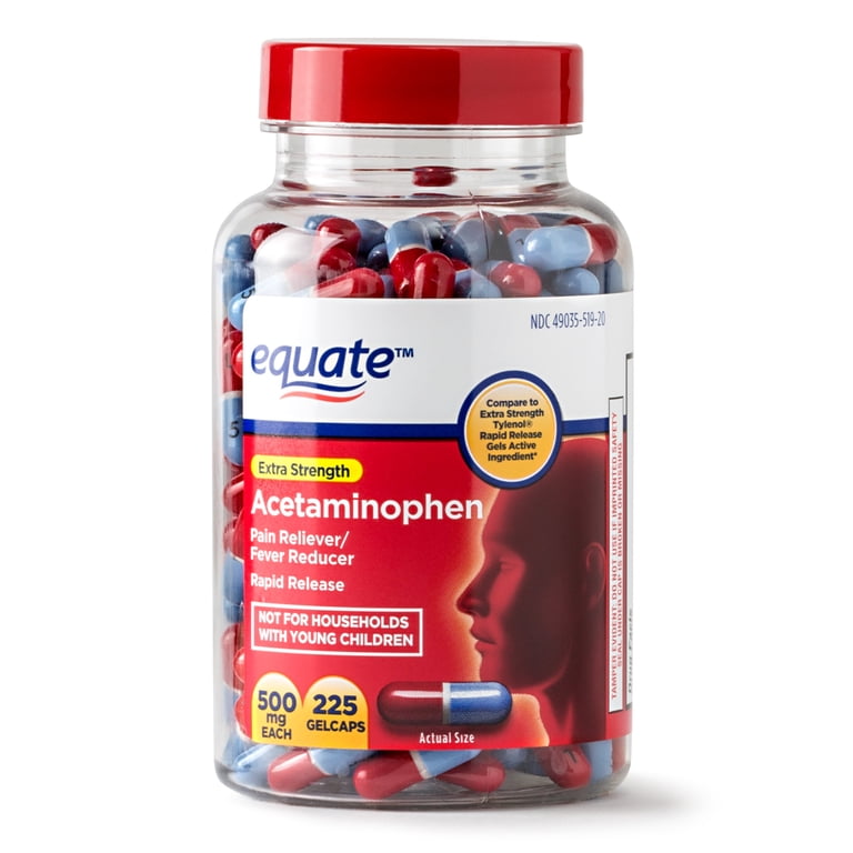 semaglutide acetaminophen Equate Extra Strength Acetaminophen Rapid Release Gelcaps, 500 mg, 225  Count HSA/FSA Eligible