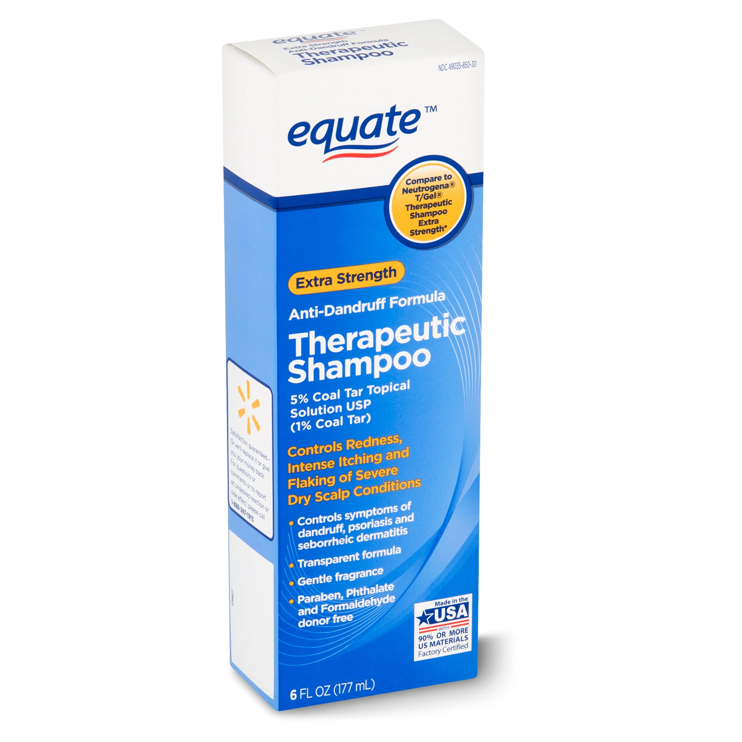 Equate Extra Strength Anti-Dandruff Formula Therapeutic Shampoo, 6 