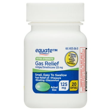 Equate Extra Strength Gas Relief Simethicone 125 mg Softgels, 20 Count, Compare to Gas-X® Extra Strength Active Ingredient
