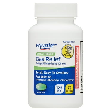 Equate Extra Strength Gas Relief Simethicone 125 mg Softgels, 72 Count, Compare to Gas-X® Extra Strength Active Ingredient