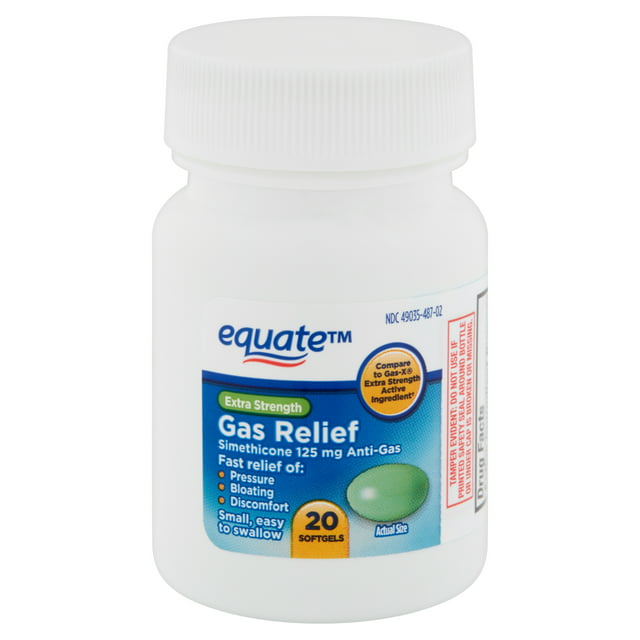 Equate Extra Strength Gas Relief Soft gels, 20 Count