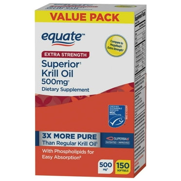 Equate Extra Strength Krill Oil, 500mg, 150 Count