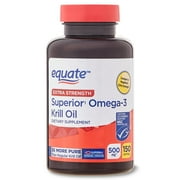 Equate Extra Strength Krill Oil Dietary Supplement, 500mg, 150 Count, Compare to MegaRed® Extra Strength
