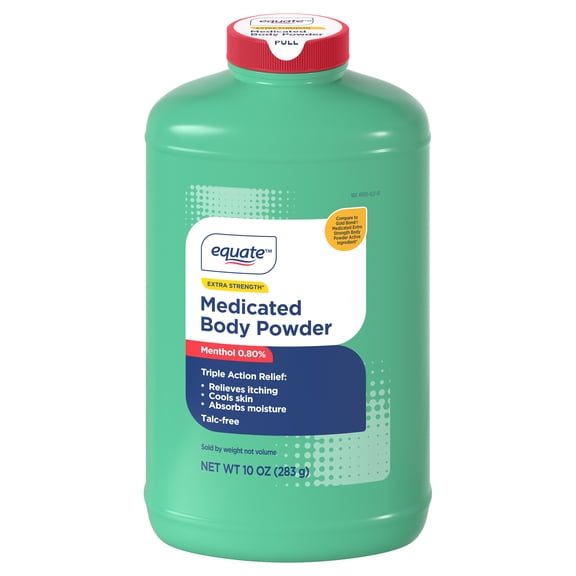 Equate Extra Strength Medicated Body Powder, Eucalyptus Scent, 10 oz, Compare to Gold Bond® Extra Strength Medicated Body Powder Active Ingredient