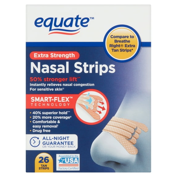 Equate Extra Strength Tan Nasal Strips, 26 Count