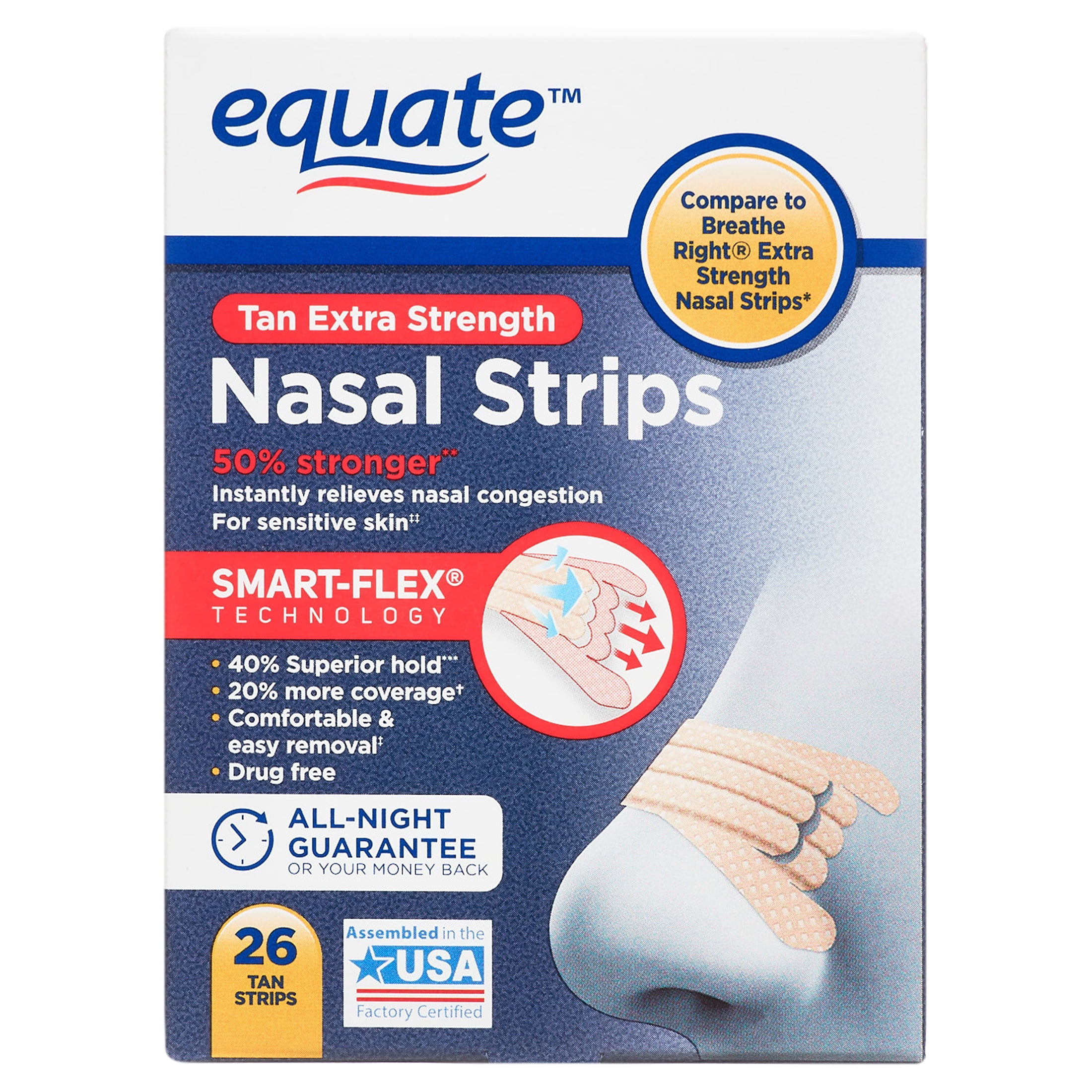 Breathe Right Extra Strength Nasal Strips, Tan, 26 CT