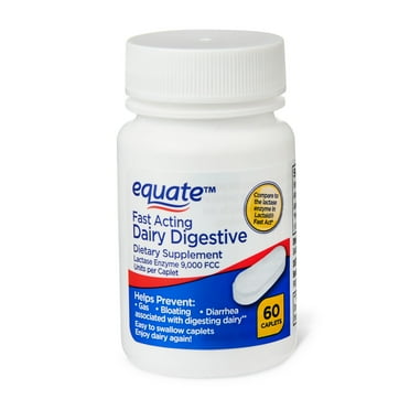 Equate Fast Acting Dairy Digestive Dietary Supplements, 60 Count, Compare to the Lactase Enzyme in Lactaid® Fast Act*