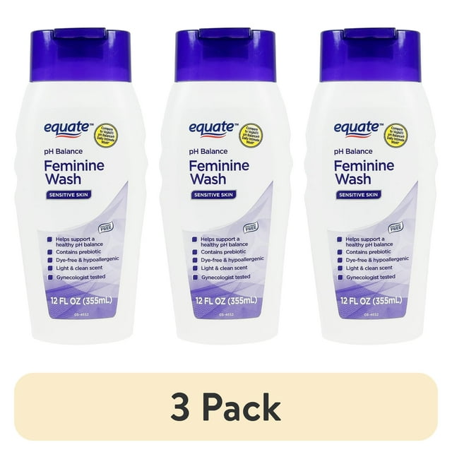 (3 pack) Equate Feminine PH Balance Wash 12 fl oz, 1 Pack
