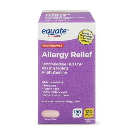 Equate Fexofenadine 180 mg Tablets, 120 Ct