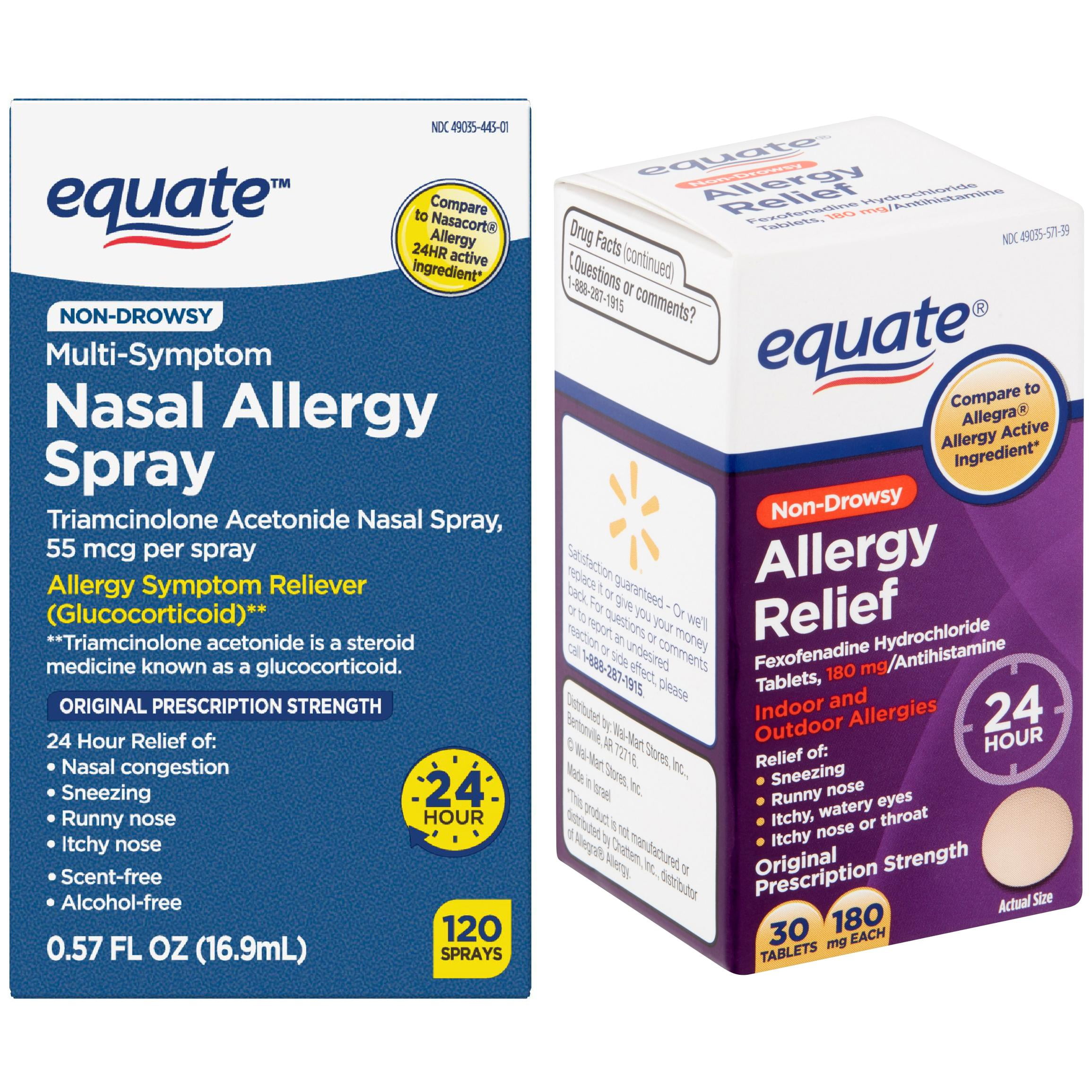 Equate Fexofenadine NonDrowsy Allergy Relief Tablets & Equate