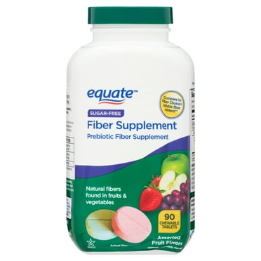 Equate Fiber Supplement Fruit Flavored Chewable Tablets, 90 Count, Compare to Fiberchoice® Soluble Fiber Content