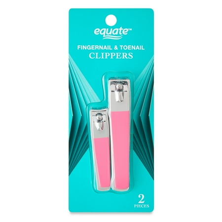 Equate Metal Fingernail and Toenail Clippers, 2 Pieces