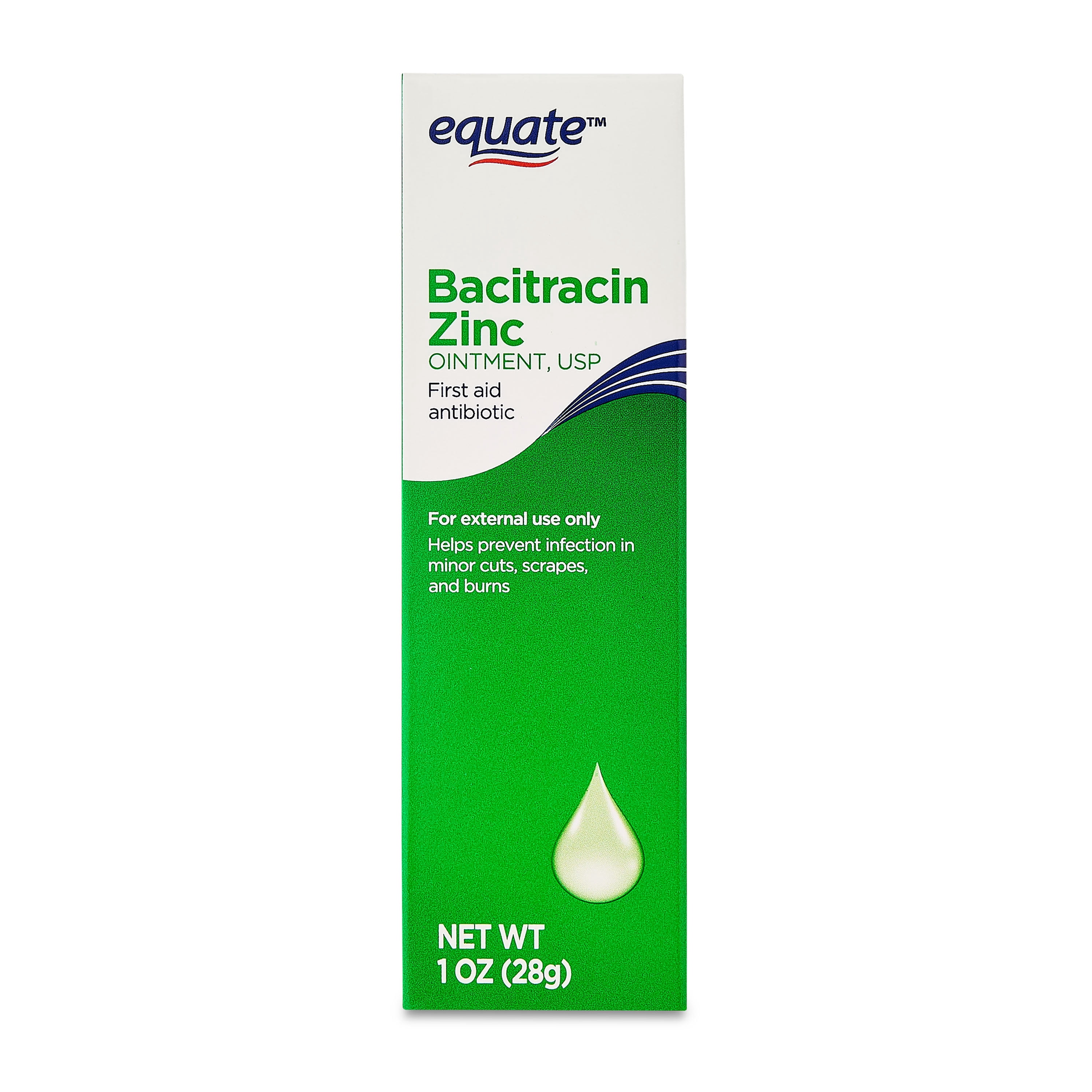 Equate First Aid Antibiotic Ointment, Bacitracin Zinc USP, 1 oz