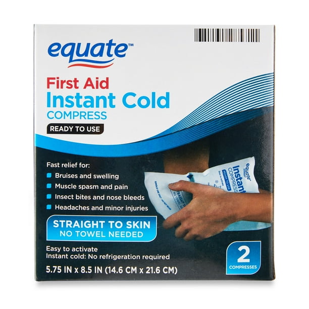 Equate First Aid Instant Cold Compress, 2 Count