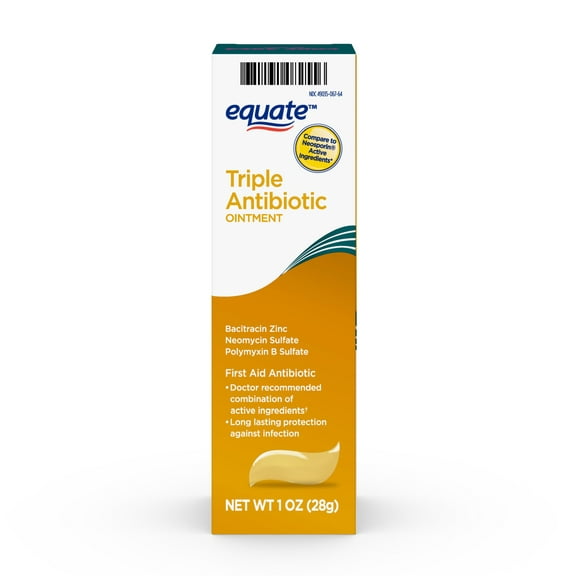 Equate Triple Antibiotic First Aid Ointment, Infection Protection, 1 oz , Compare to Neosporin® Active Ingredients