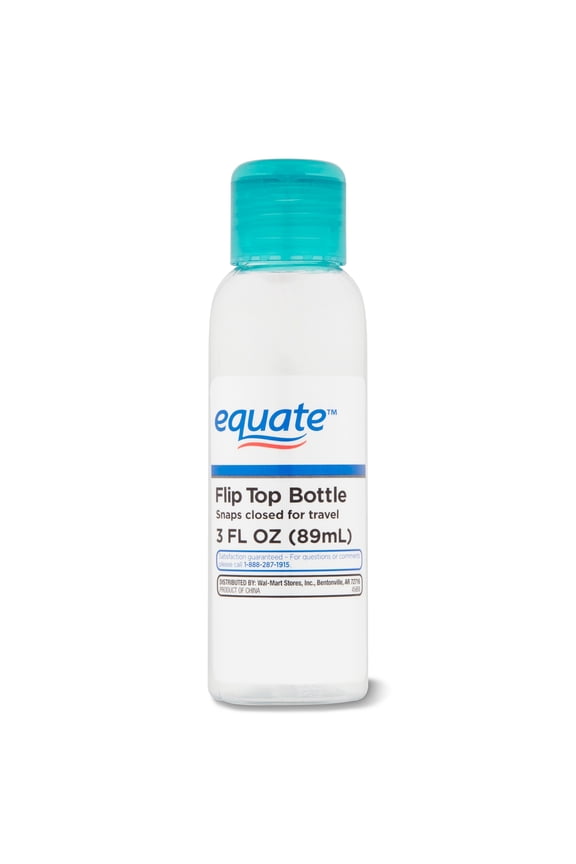 Flip Top Travel Bottle for Toiletries, 3 fl oz, Color May Vary