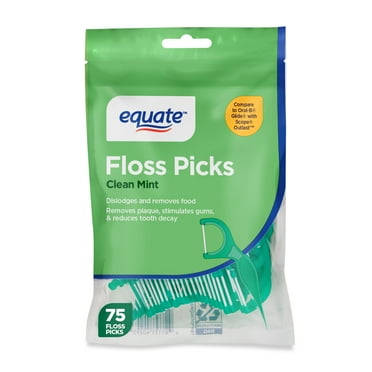 Equate Floss Picks, Clean Mint Flavor (75 Count), Compare to Oral-B® Glide + Scope® Outlast®