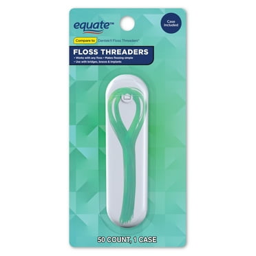 Equate Floss Threader with Case for Making Flossing Simple (50 Count, 1 Case), Compare to Dentek® Floss Threaders