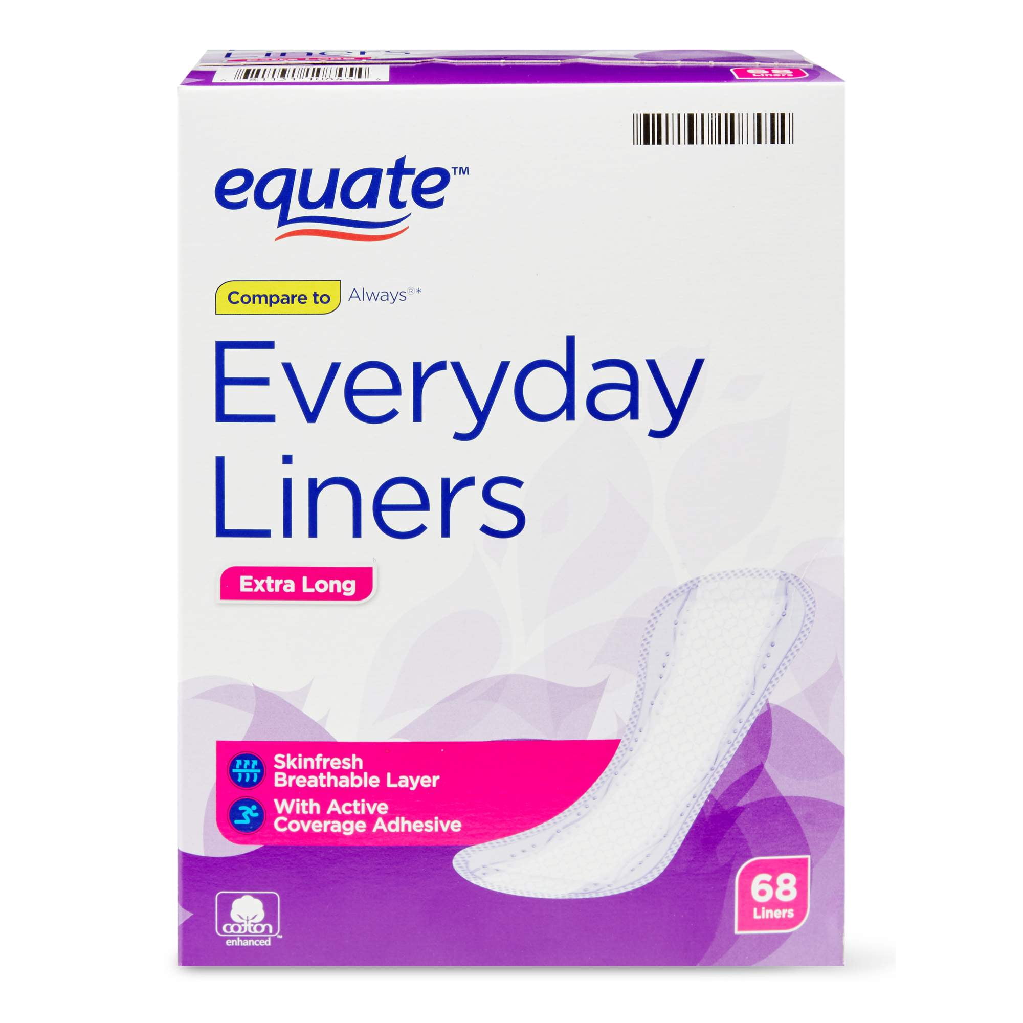 Equate Foam Pads with Flexi-Wings, Regular, Size 1, 30 Count