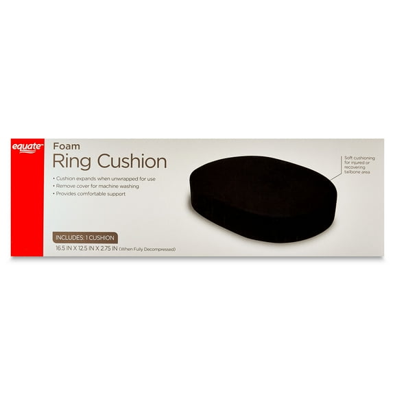 Equate Foam Ring Cushion, Black