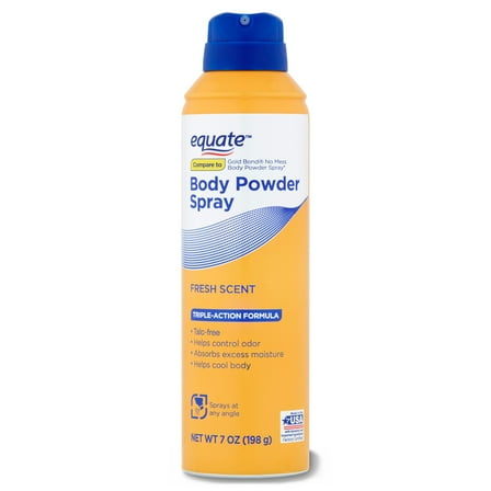 Equate Body Powder Spray, Fresh Scent, 10 oz