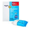 Equate Fresh Scent Flushable Wipes, 10 Resealable Packs of 48 Wipes (480 Total Wipes)