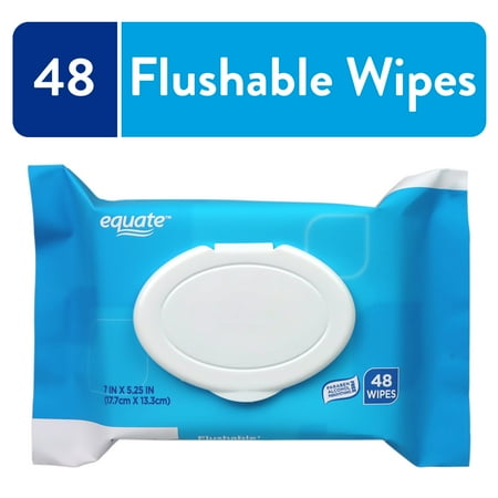 Equate Flushable Wet Wipes, Fresh Scent, 48 Wipes