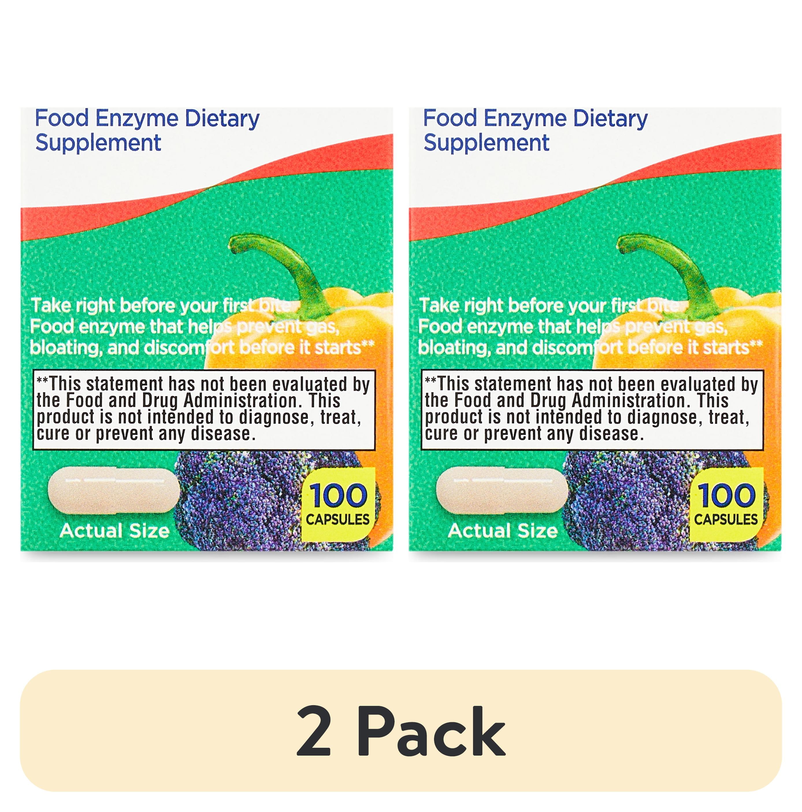 (2 pack) Equate Gas Relief and Prevention Food Enzyme Dietary