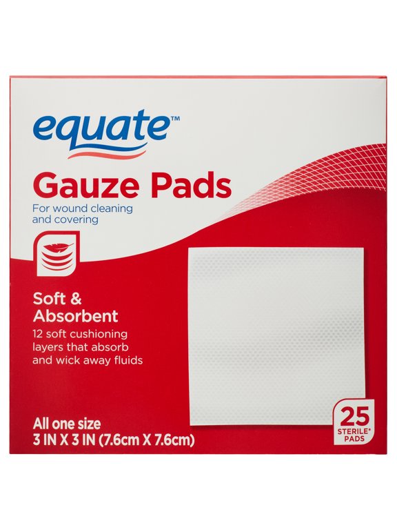 Gauze Pads, 3 in x 3 in, 25 Count