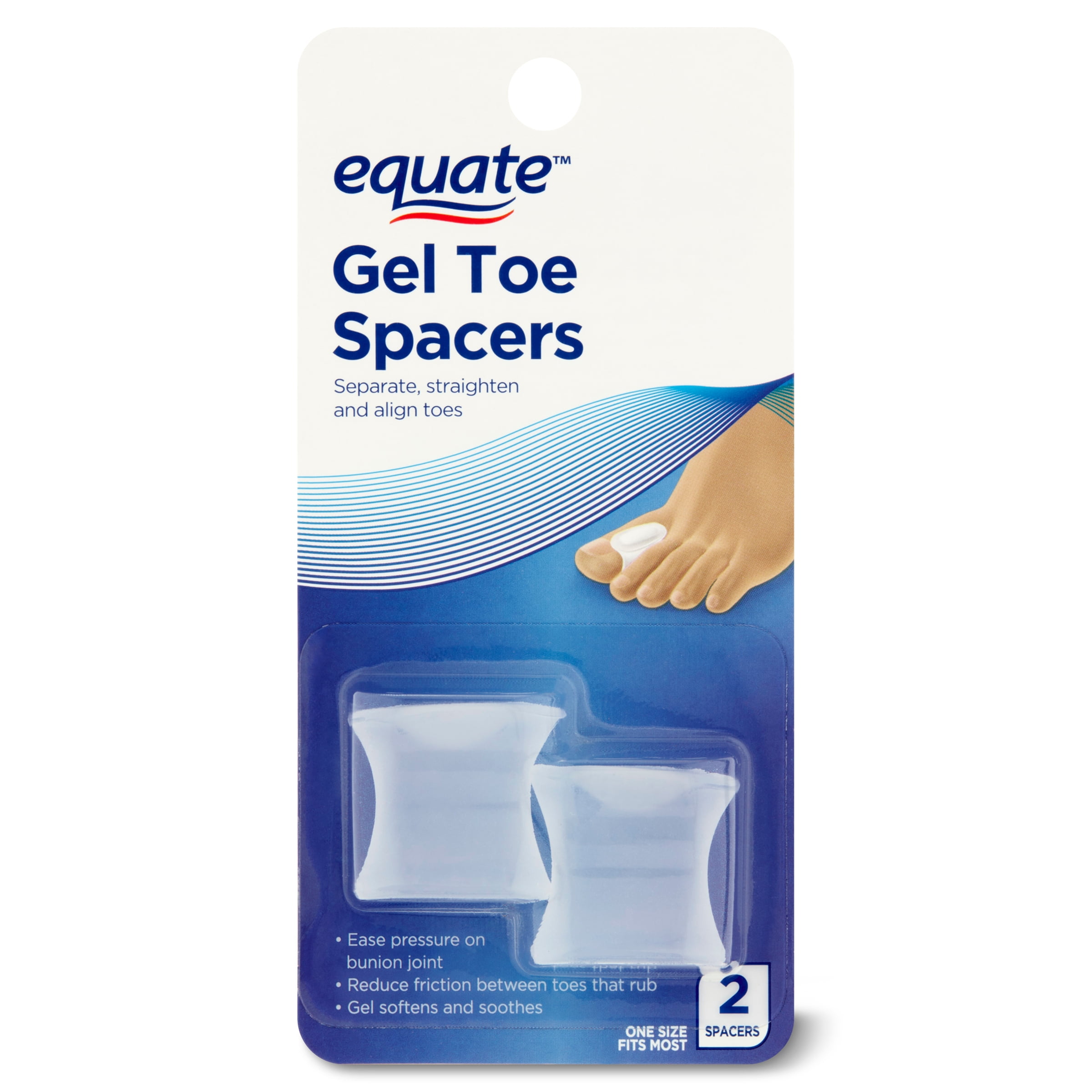 Equate Gel Toe Spacers, 2 Count