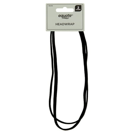 Equate Headwrap, Black, 2 Count