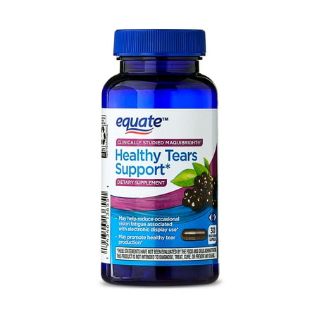 Equate Healthy Tears Support Vegetarian Capsules Dietary Supplement, 30 Count