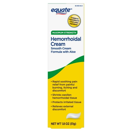 (2 pack) Equate Maximum-Strength Hemorrhoidal Pain Relief Cream, 1.8 oz, 2 Pack
