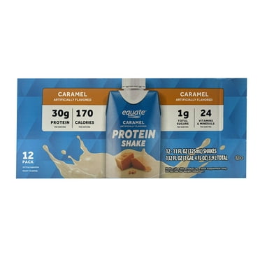 Equate High Performance Protein Nutrition Shake, Caramel, 11 fl oz, 12 Ct
