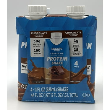Equate High Performance Protein Nutrition Shake, Chocolate, 11 fl oz, 4 Ct