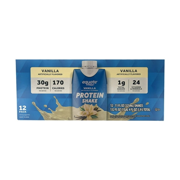 Equate High Performance Protein Shake, Vanilla, 11 fl oz, 12 Ct