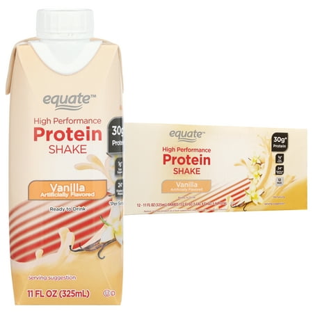Equate High Performance Protein Shake, Vanilla, 11 fl oz, 12 Ct