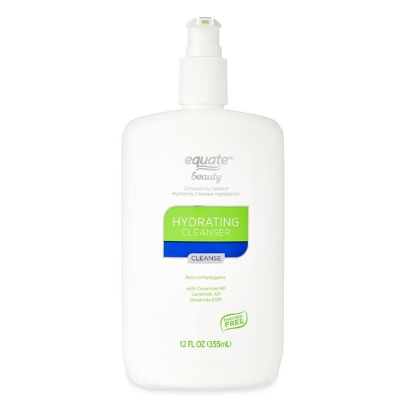 Equate Hydrating Cleanser for Face Care, 12 fl oz, Compare to CeraVe Hydrating Cleanser Ingredients