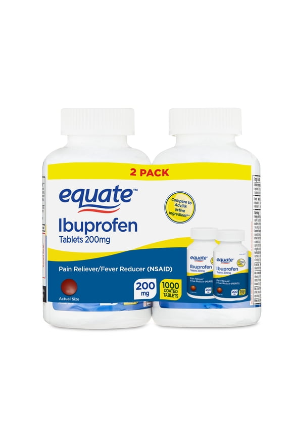 Gluten-Free Ibuprofen, Fever Reducer Tablets for Arthritis, Cold, Body Aches & Pains Set, 200mg, 500 Count