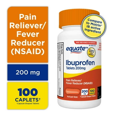 Equate Ibuprofen Pain Reliever and Fever Reducer Tablets, 200 mg, 100 Count