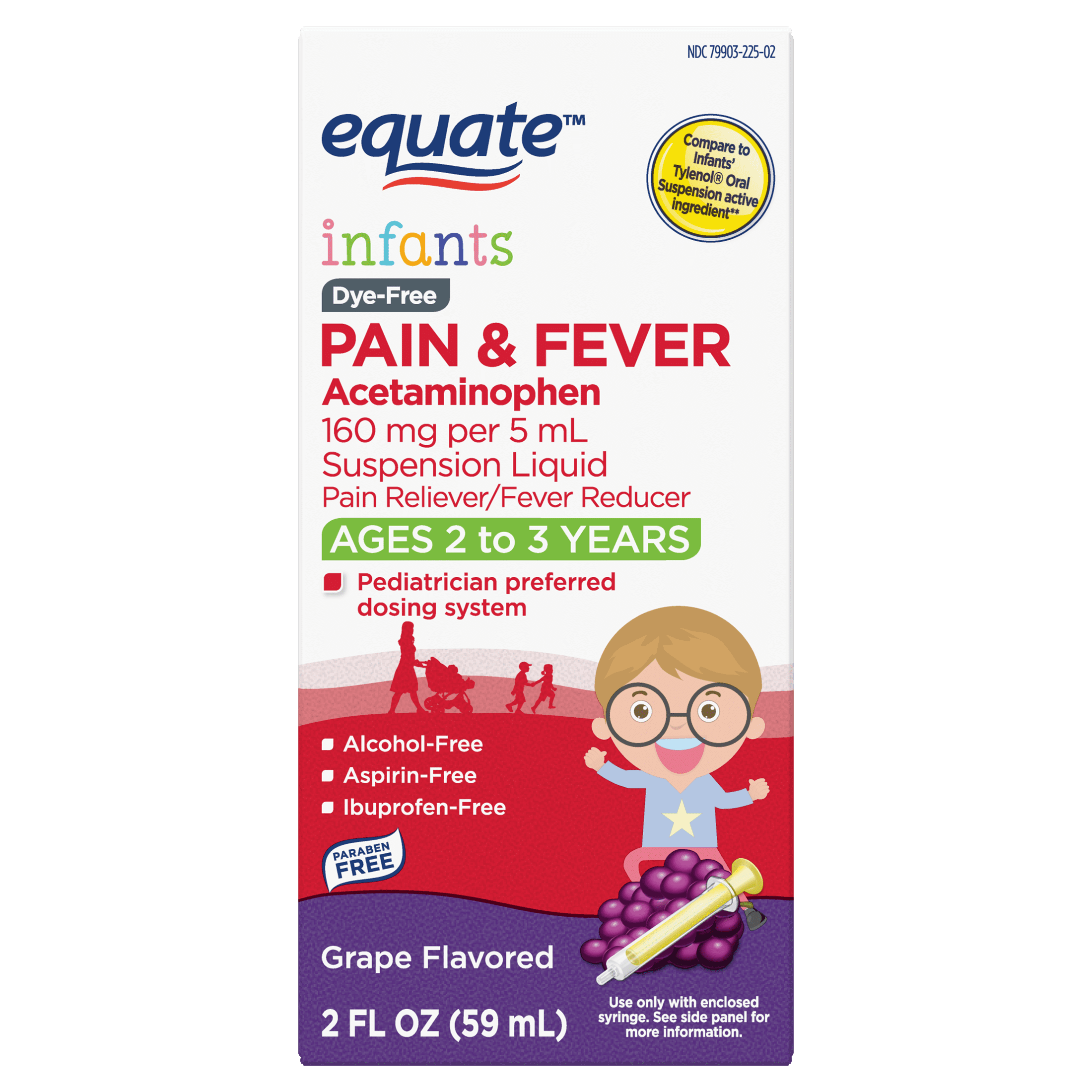 Equate Infants' Pain and Fever, DyeFree, Grape