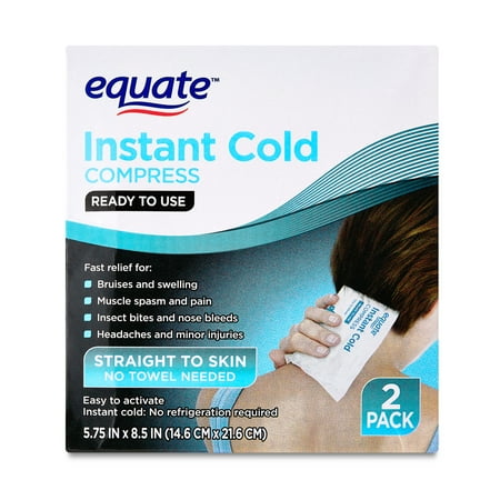 Equate Instant Cold Compress, Ready to Use, 2 Pack