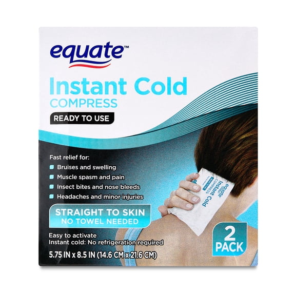 Equate Instant Cold Compress, Ready to Use, 2 Pack