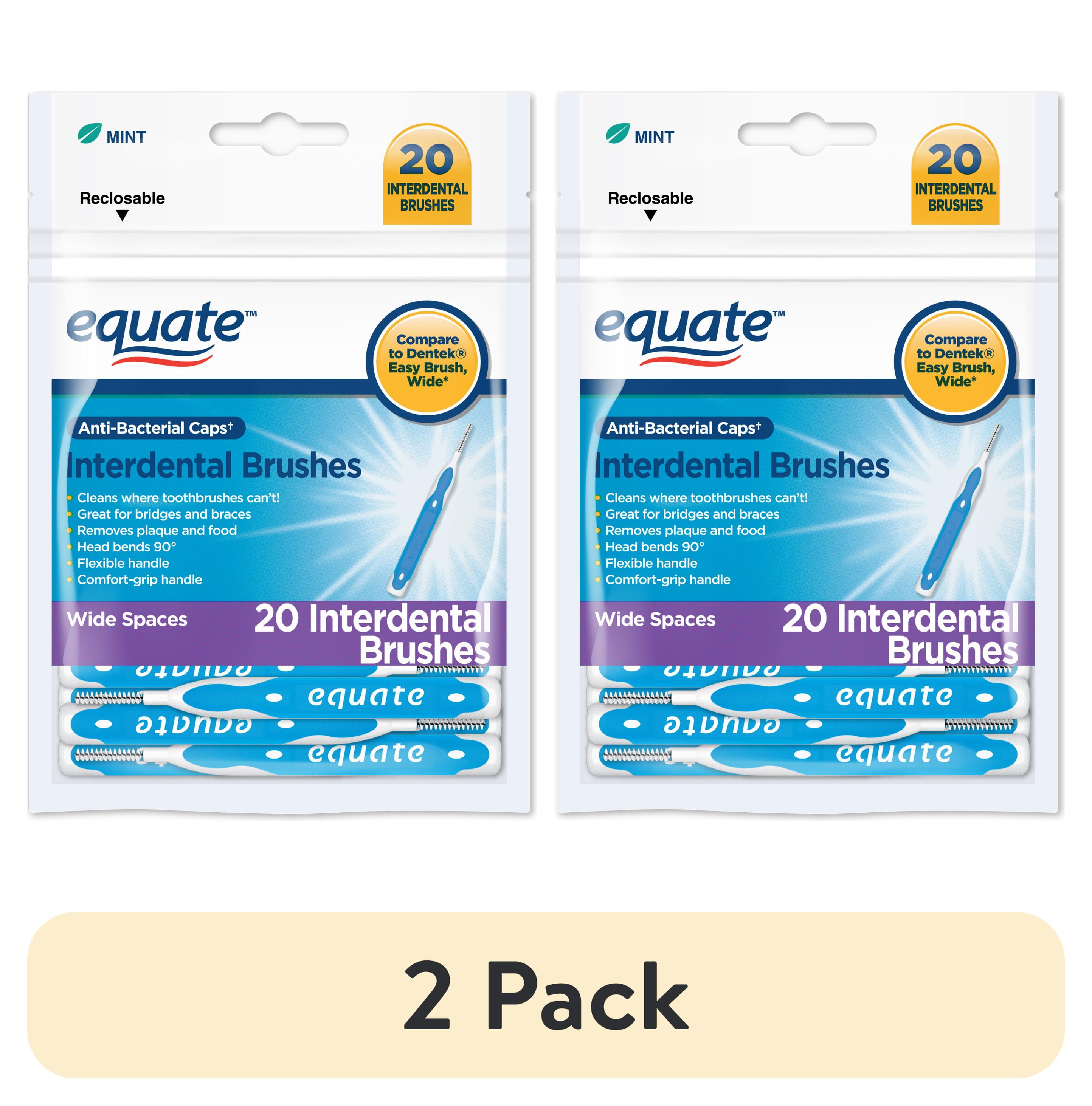 (2 pack) Equate Interdental Brushes for Wide Spaces, Ages 10+, 20 Count