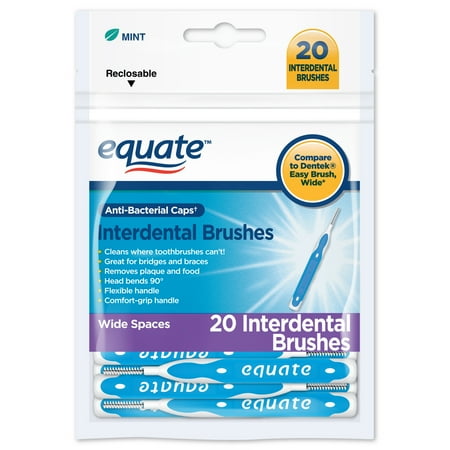 Equate Interdental Brushes for Wide Spaces, 20 Count