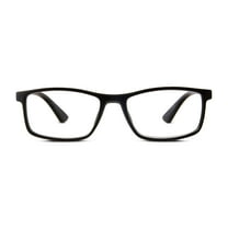Equate Jackson Mens Rectangular Plastic Reading Glasses with Case, Matte Black,  1.25
